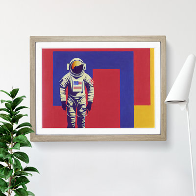 Astronaut Block Colour - Framed Print