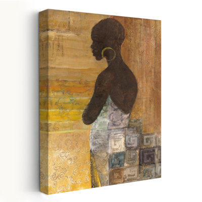 Femmes du monde IV, abstrait contemporain, bleu, gris, femme africaine