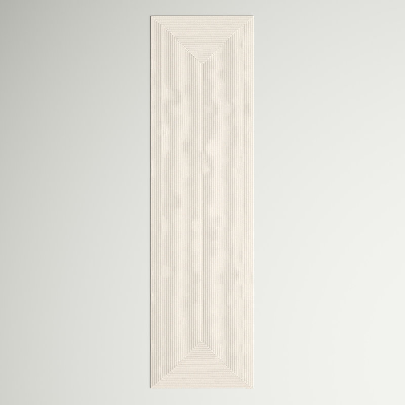 Morton Handmade Flatweave Polypropylene Area Indoor/Outdoor Area Rug in Ivory, Rectangle 2'6" x 4'
