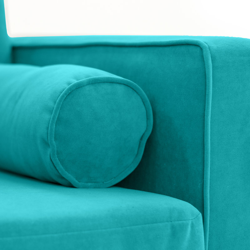 Boubacar Upholstered Armchair, Turquoise, Natural
