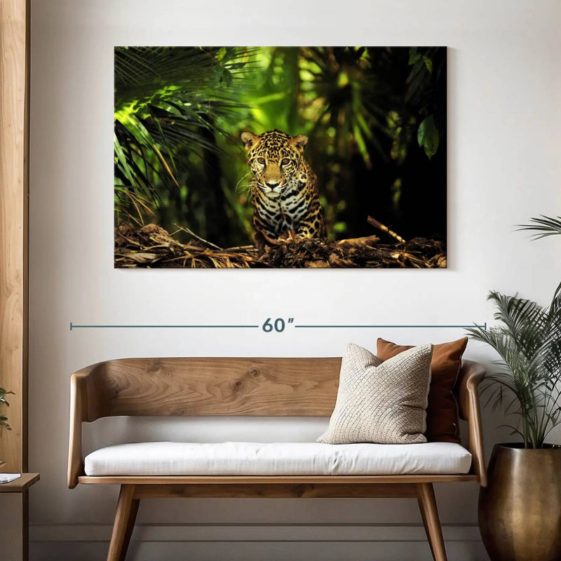 Jaguar de la jungle du Belize Brampt, H 32 po x l 48 po