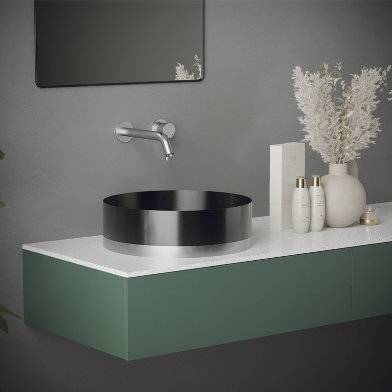Robinet de salle de bain mural à poignée simple Karran Grantham KBF610, Acier inoxydable
