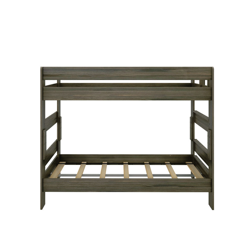 Kids Twin Over Twin Bunk Bed, Barnwood Brown