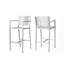 Ensemble de 2 tabourets d'extérieur avec cadre en aluminium antirouille 29,50 po d'extérieur, argent