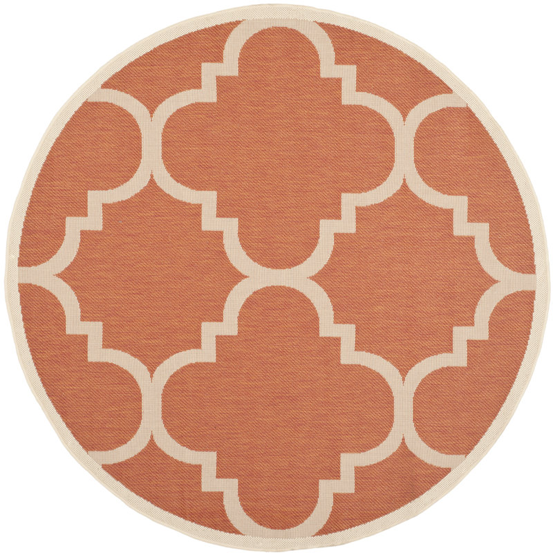Herefordshire Performance Geometric Indoor/Outdoor Area Rug, Round 7'1
