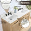 Meuble-lavabo double autoportant Armanno de 60 po avec comptoir en quartz et miroir