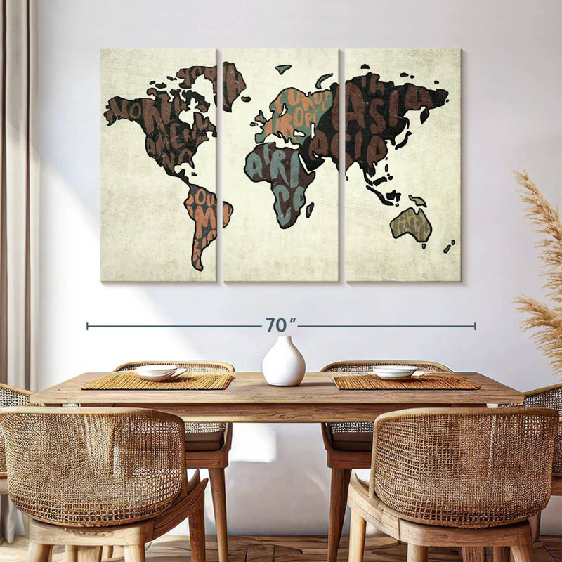 Continents Word Briuna, H 42 po x l 65 po