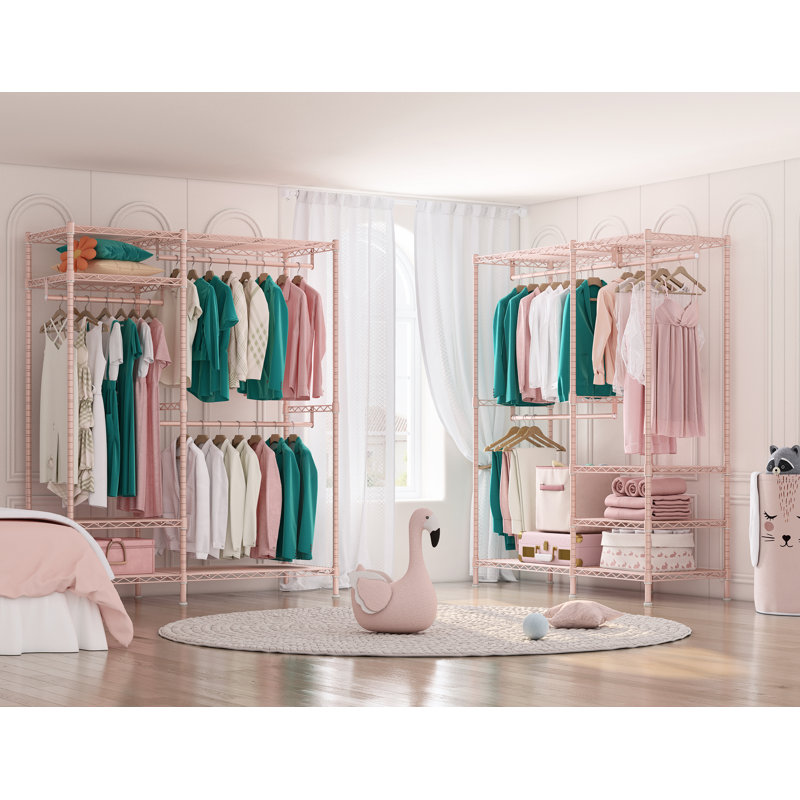 Organisateur de vêtements robuste 780 lb Minot, Rose