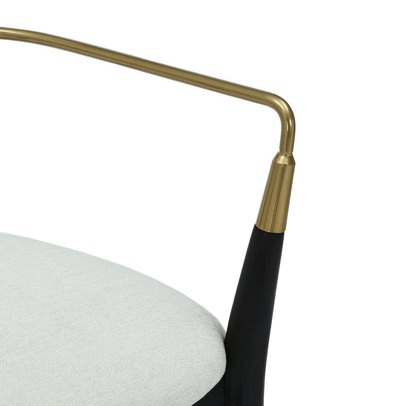 Eatons 17.75'' H Upholstered Armchair, Cream, Black/Gold