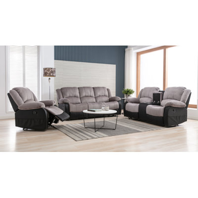 Ensemble de salon inclinable en mousse 3 pièces Alizzon