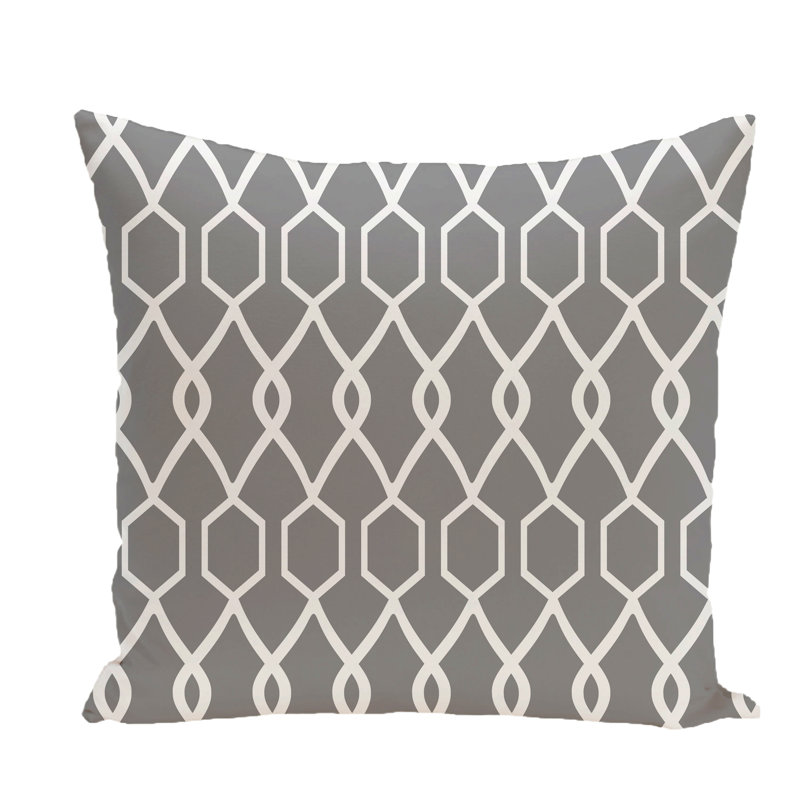  Housse de coussin carré et insert, H 16 po x l 16 po x p 1 po, Gris classique