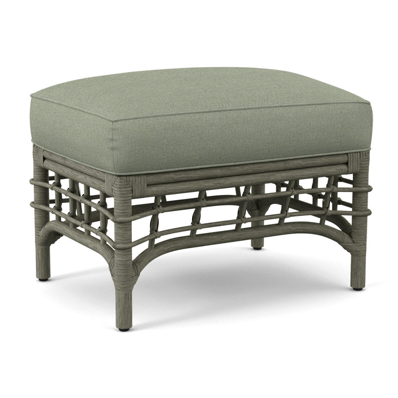 Bridgehampton Ottoman, Greystone, Green Performance Fabric; 0851-54