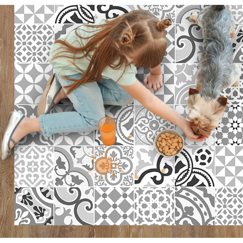 Alantra Vinyl Machine Printed Area Rug, Rectangle 100 x 133cm