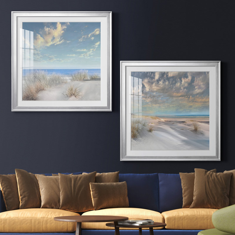 «Smooth Sands I», ensemble de 2 reproductions de photos, H 26,5 po x l 53 po x P 1,5 po, Silver