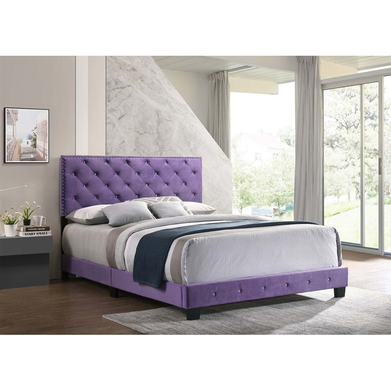 Anjelo Upholstered Standard Bed, Full, Purple