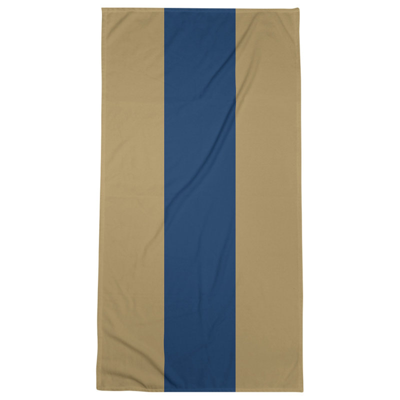 Cotton Blend Lightweight Bath Towel, Gold/Navy Blue/Gold