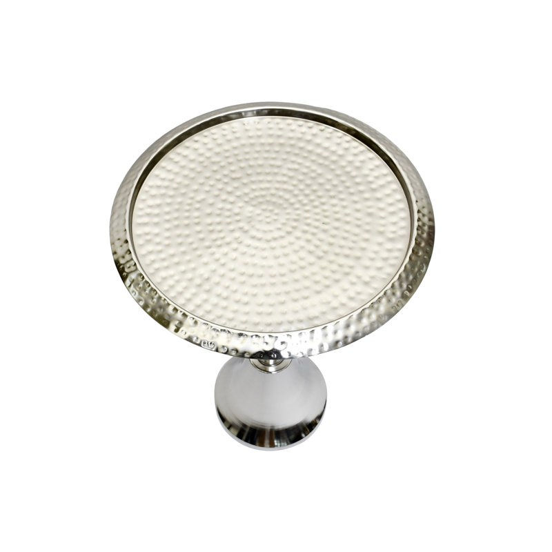 Table d'appoint / verre Marlo, Argent argent