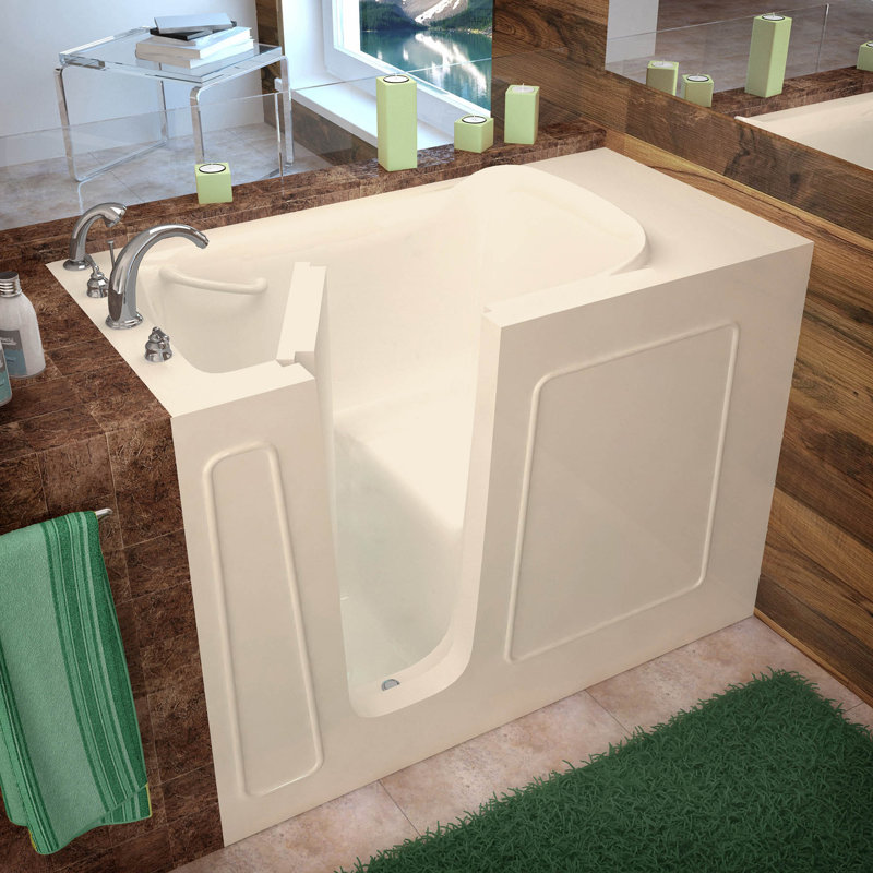 Santa Fe 53" x 26" Walk In Soaking Bathtub, Biscuit, Left