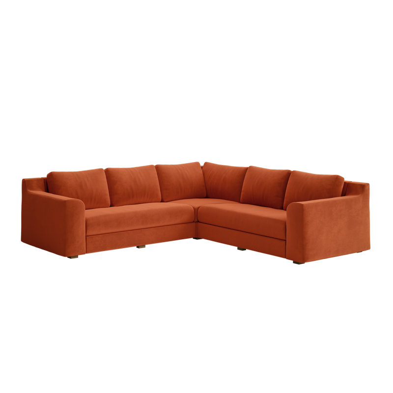 Elevate 99" Corner Sectional, Amber Recycled Velvet