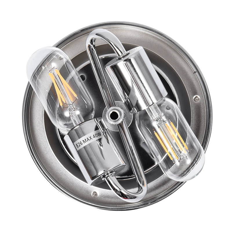 Chrome Water Pattern Glass Flush Mount Ceiling Light
