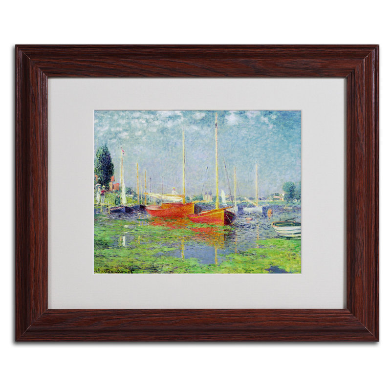 « argenteuil » par claude monet, reproduction d’art encadrée, H 11 po x l 14 po x P 0,5 po, Brun - Biseautée