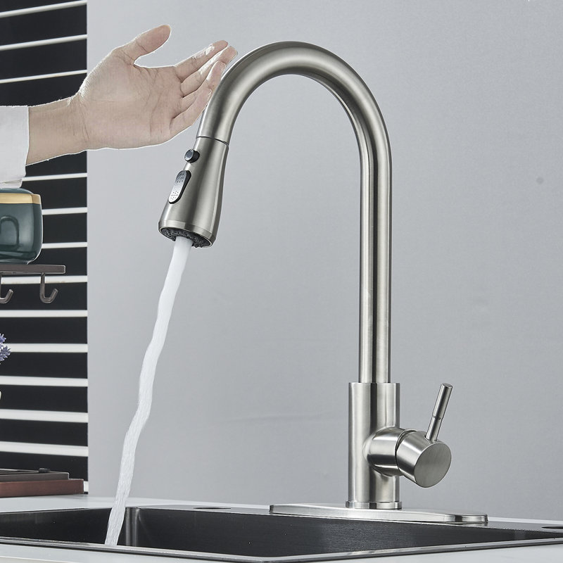 AlenArtWater Pull Down Touch Kitchen Faucet, Brushed Nickel