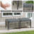 Outdoor PE Wicker Ottomans Set of 2 with Gray Cushions-194301513