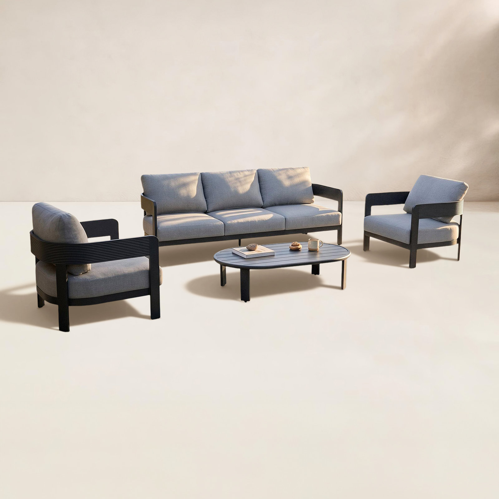 Lisa 5-Person Patio Seating Group, Gray