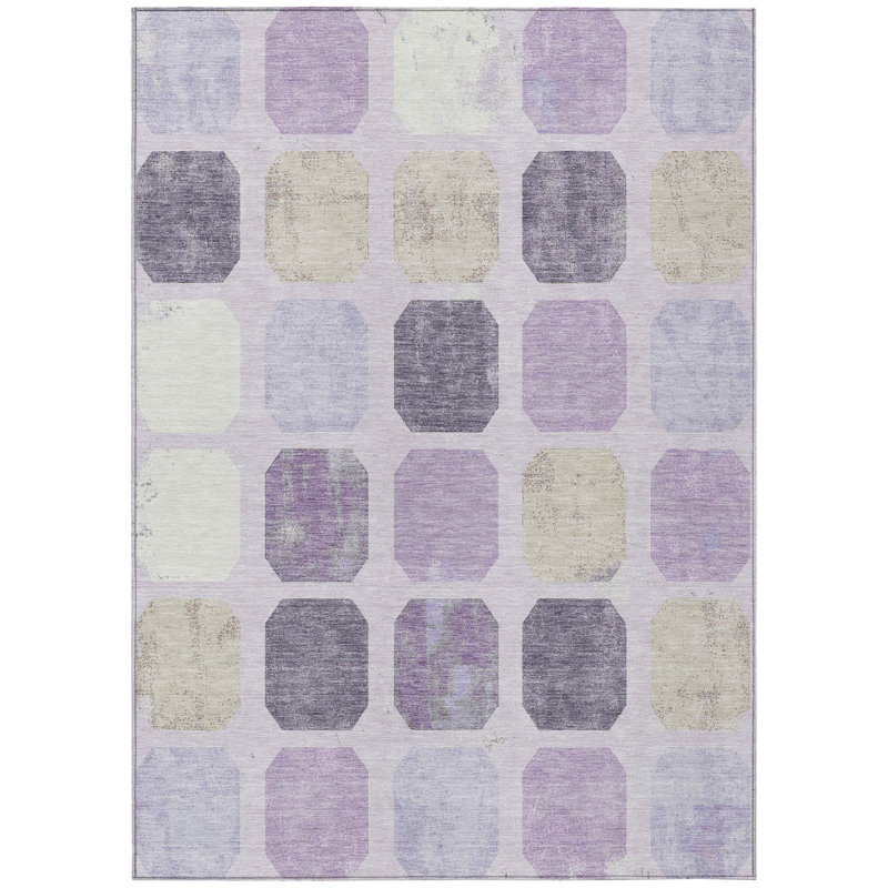 Machine Washable Indoor/Outdoor Kimberlin ACN2182 Geometric Rug, Rectangle 10' x 14'