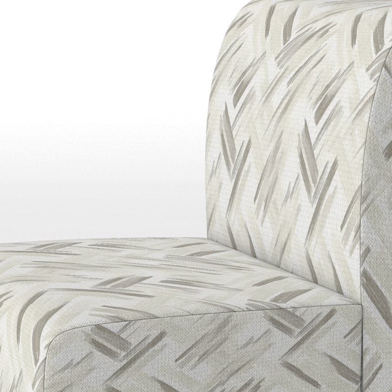 Fauteuil de chambre rayé et rembourré gris, Pantoufle sans accoudoirs