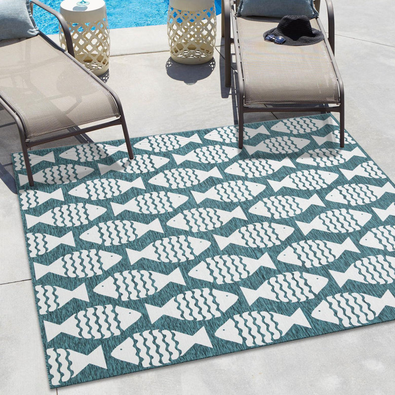 Tapis intérieur / extérieur d'extérieur Coastal, Carré 13 pi 1 po