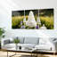 «White Delphinium Floral Meadow», reproduction d'art sur toile tendue sur toile (ensemble de 3)-1443216611