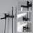 Solid Brass Wall Mounted Tub Faucet in Matte Black with Adjustable Tub Spout and Handheld Shower-102237600