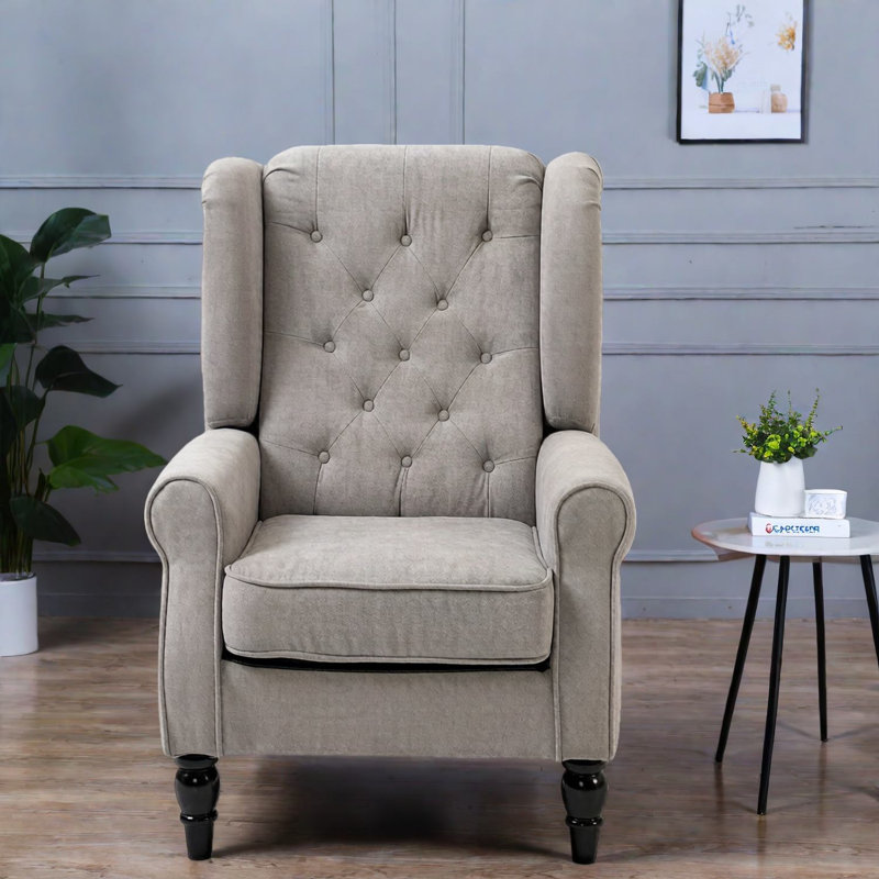 Fauteuils d'appoint à oreilles Comfort, bois de polyester gris, lecture moderne