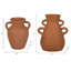 Ensemble de 2 vases décoratifs décoratifs de style rustique texturé - brun-387840009-387840007