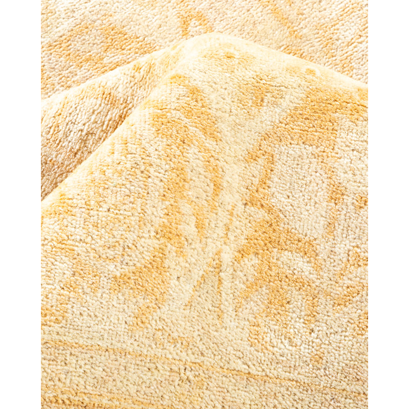 Tapis sable unique noué à la main de conception unique 6 pi 2 po x 9 pi 1 po Keller