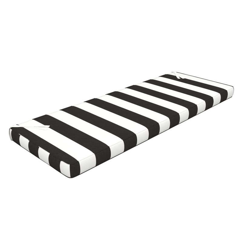 Sunbrella® Outdoor Bench Seat Cushion, 48" W x 18" D, Cabana Classic Black