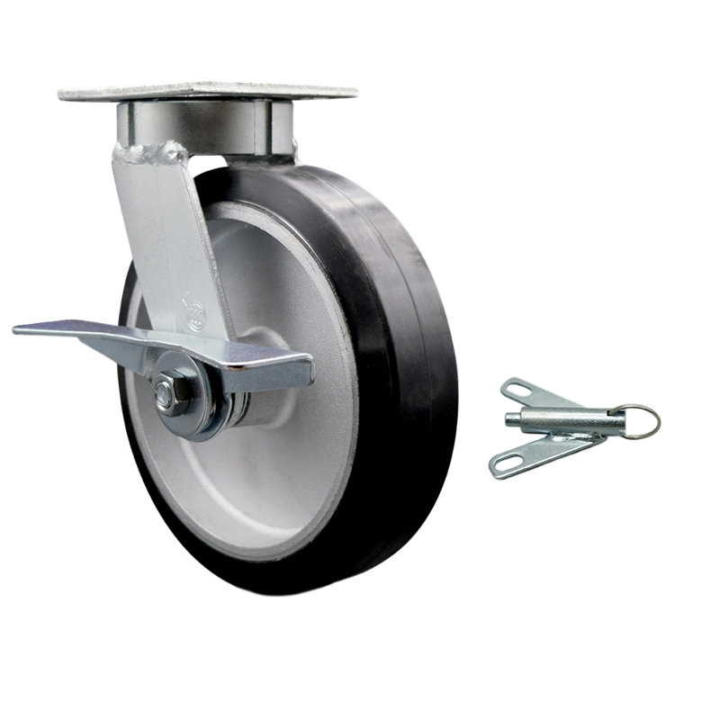 Kingpinless Rubber on Aluminum Caster