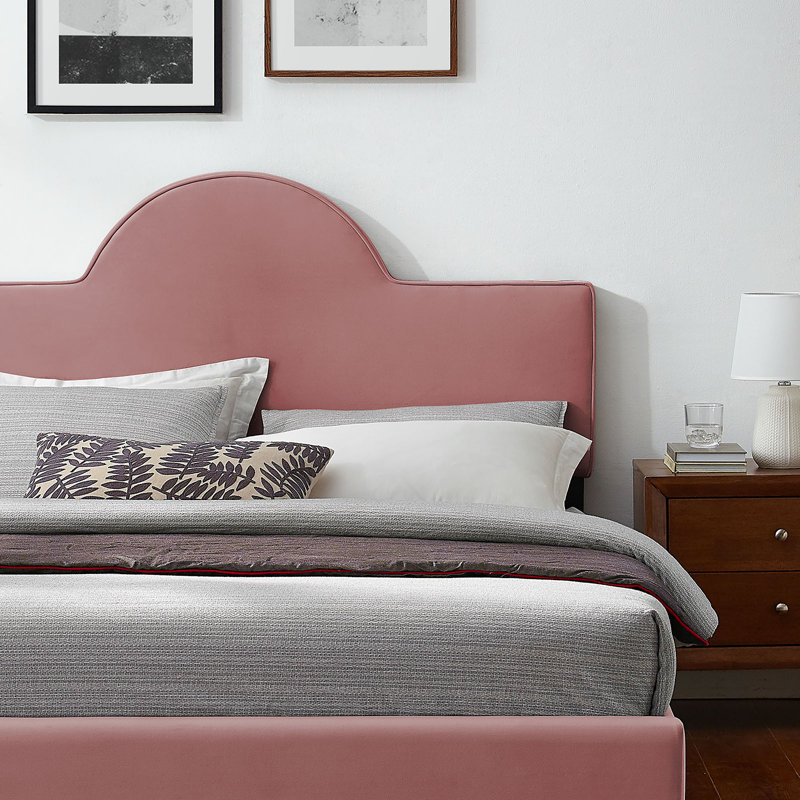 Lit en velours Sunny Performance, Vieux rose, Simple