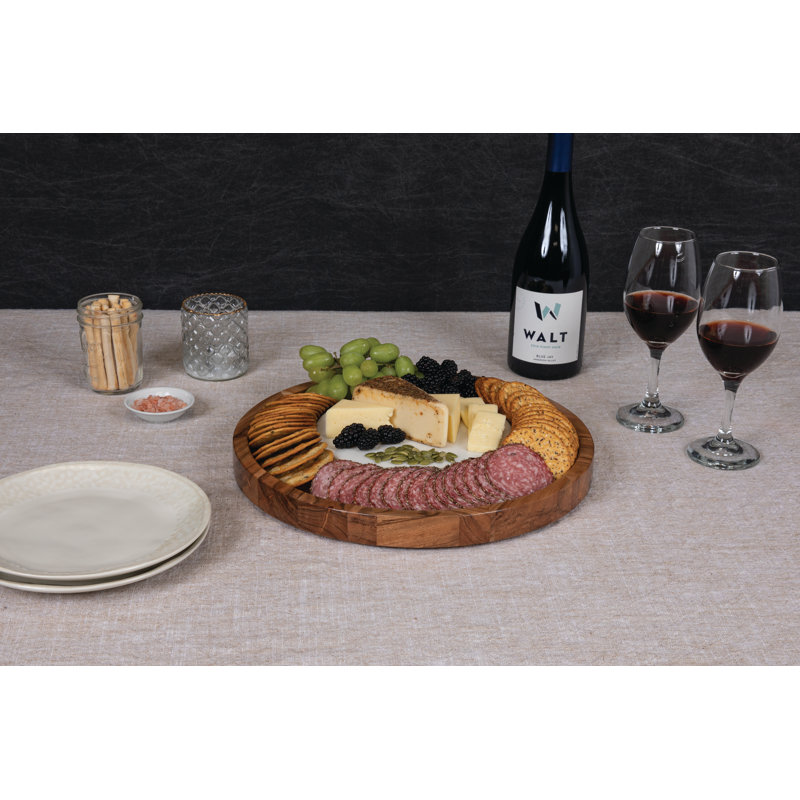 Isla Serving Platter with Marble Cheeseboard Insert Danchak