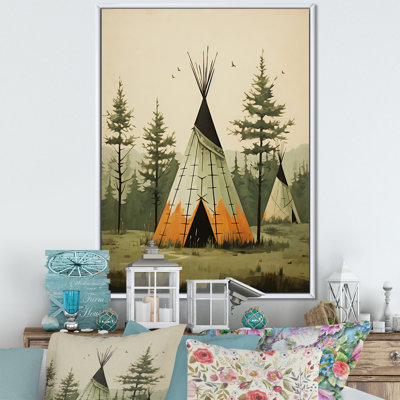 Green Native Tipi Serenity In Nature II Color Photography Print