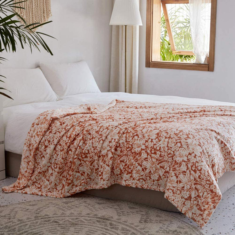 Couverture en flanelle polaire, Grand, Orange
