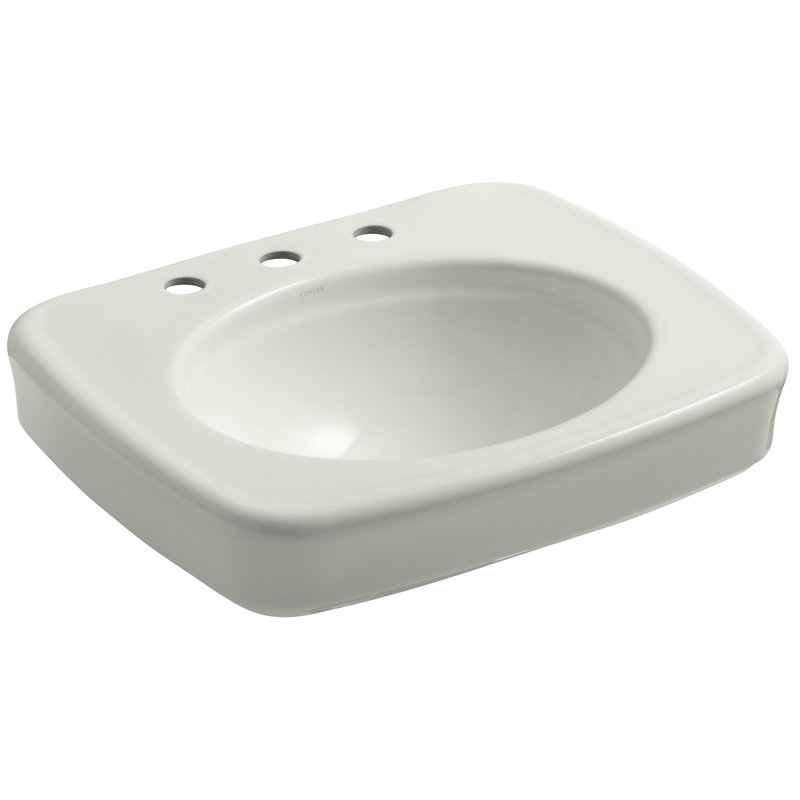 Bancroft® Vitreous China 24" Pedestal Bathroom Sink, Dune