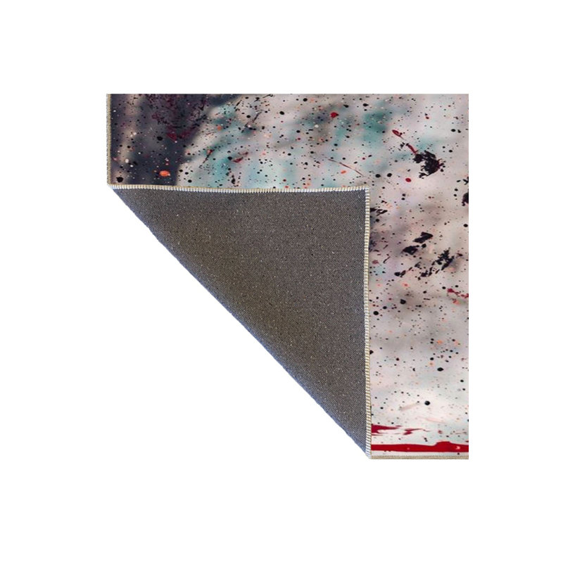 Bright Pastel Painted Patterned Woven Base Machine Washable Rug, Square 3'3" Rug Pad Included