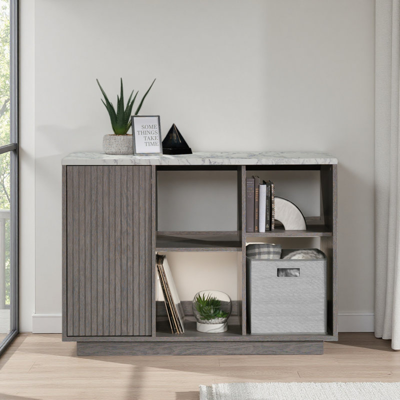 Armoire de rangement décorative avec tablettes réglables