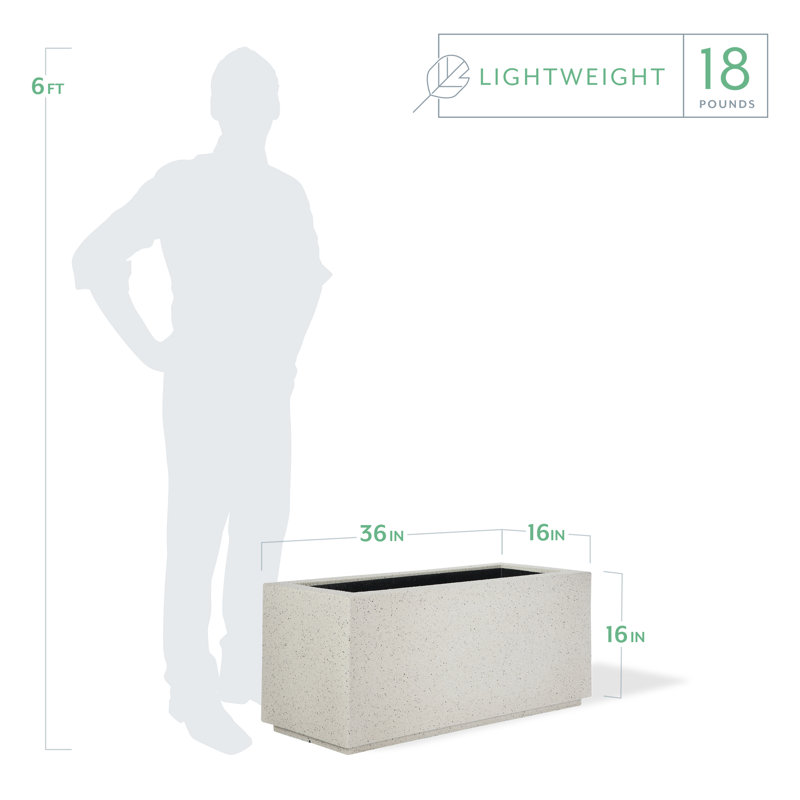 Argentine Trough Planter, White Granite