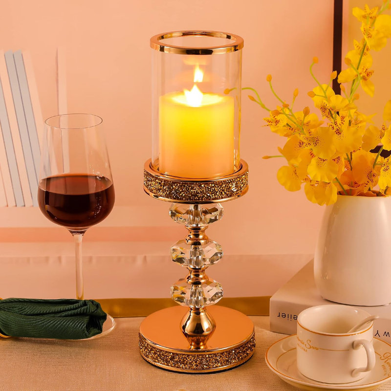 Crystal Pillar Candle Holder