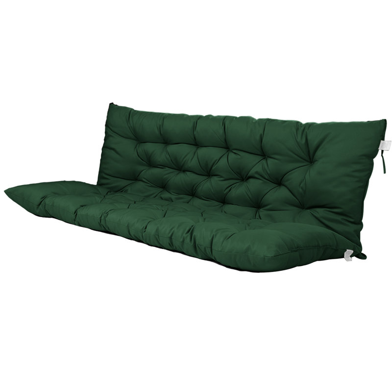 Swing Cushions 2-3 Seater Replacement, Outdoor Thicken 4" Porch Swing Cushions, Waterproof Bench Cushion With Backrest, Backyard Garden Furniture Porch Swing Cushions