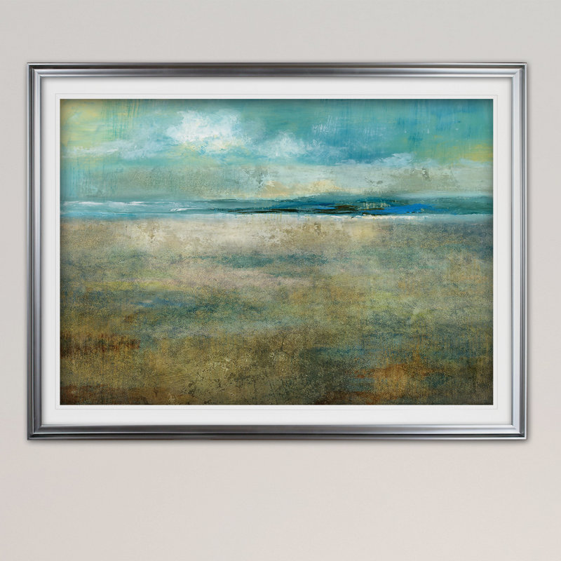« délicieuse day », reproduction de peinture à l’acrylique encadrée, H 28 po x l 38 po x P 1,5 po, Argent
