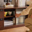 Meuble télé en bois massif rétractable de style rétro